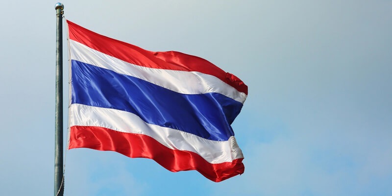 Thailand flag against sky background