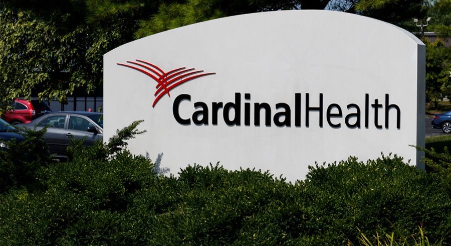 Cardinal Health company logo on white stone